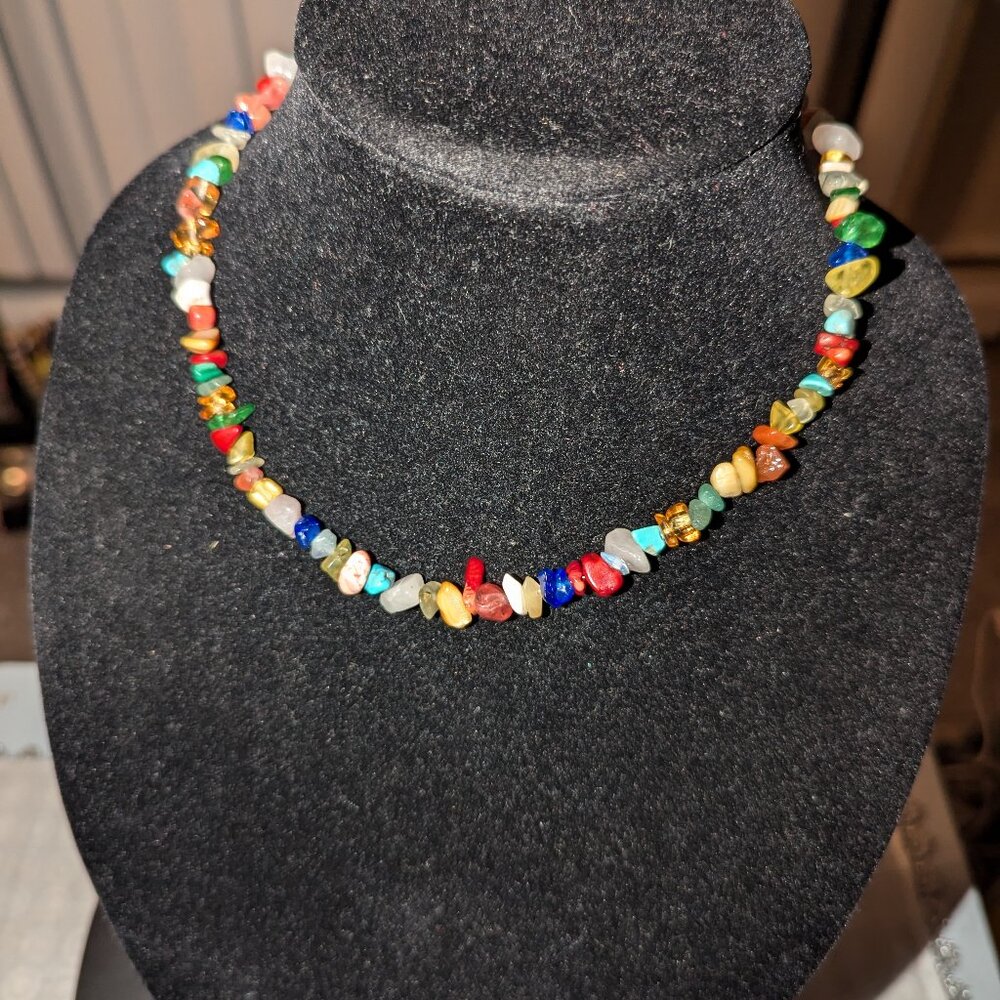 New colorful glass bead choker for the person who love color
